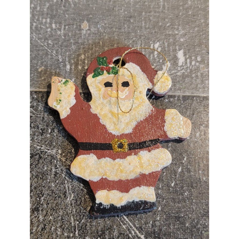 Handmade Santa Claus glitter ornaments mistletoe‎ Xmas decor